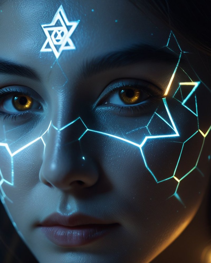 Hexagram star symbol appearing on my face 