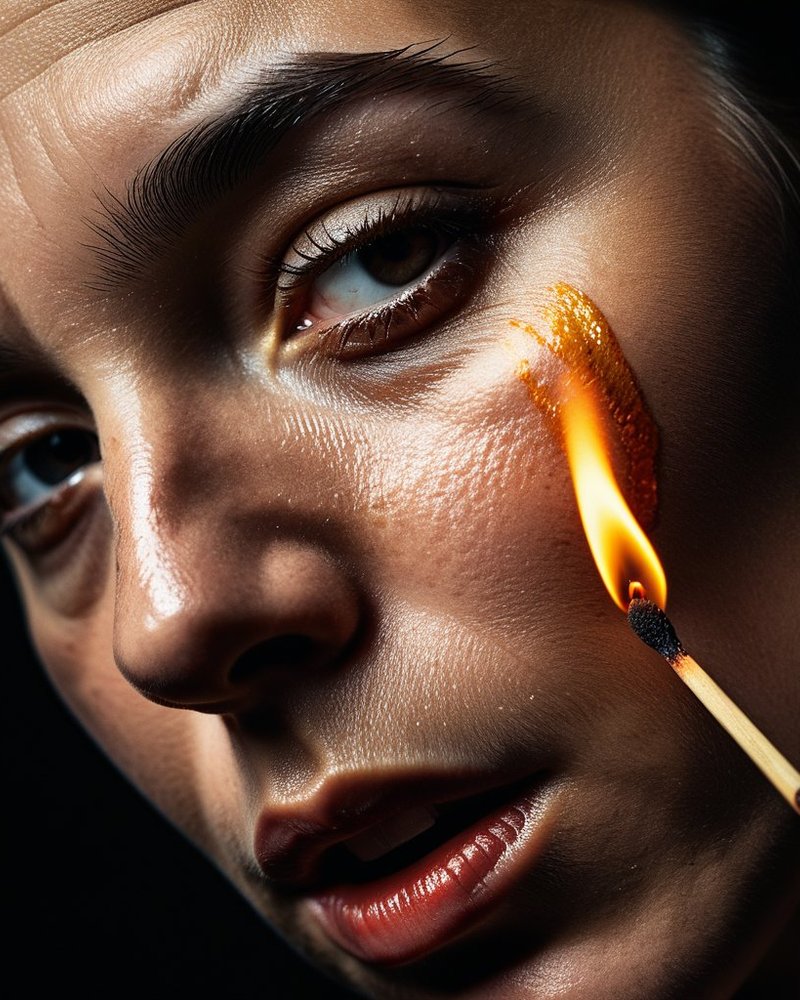 I was watching myself but I wasn’t me and someone was taking a burning match to my eyelids and burned them off 