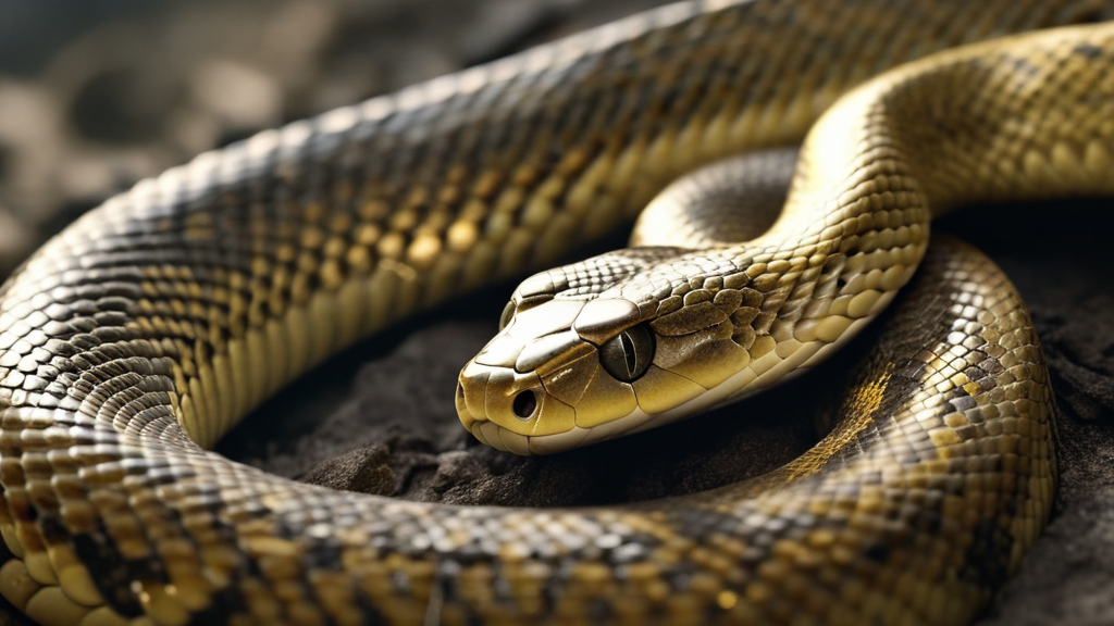 A snake shedding its skin, revealing gold scales underneath