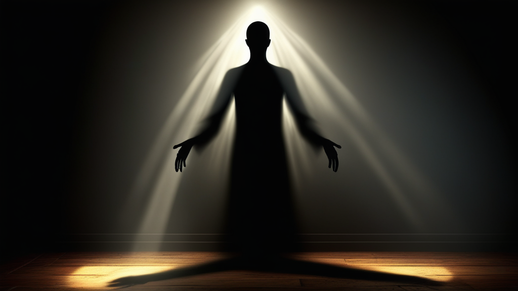 The scary figure transforming into a guide of light