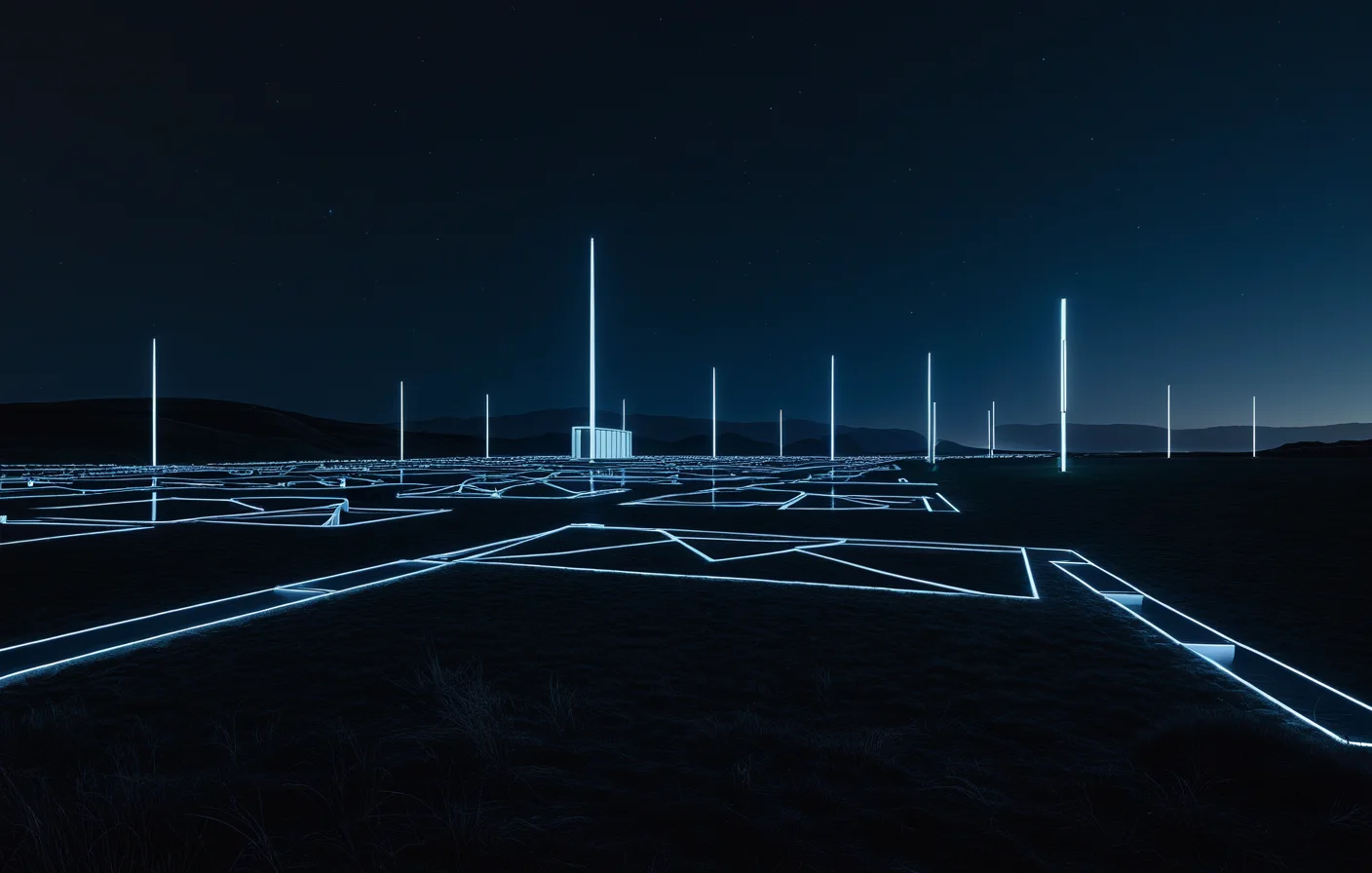 A dark symbolic landscape where dream symbols cluster into categories like animals, water, body, and thresholds