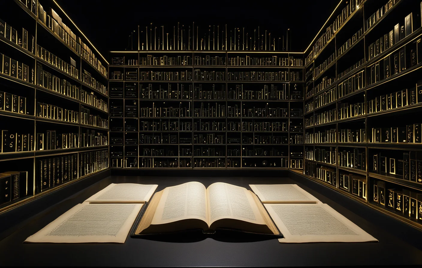 An illuminated glossary archive where core dream interpretation terms appear as symbolic objects