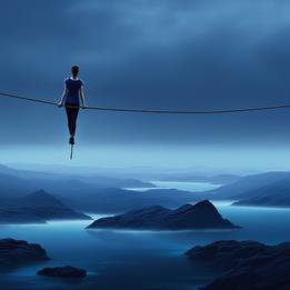 Balancing on a Tightrope dream symbolism visualization