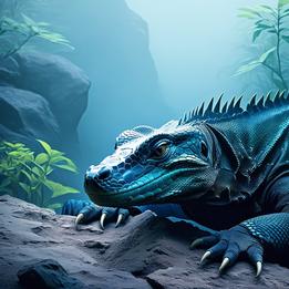 Basking Komodo Dragon dream symbolism visualization