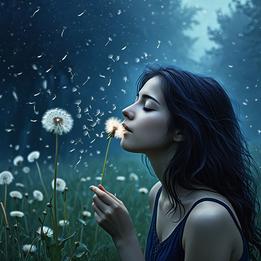 Blowing dandelion dream symbolism visualization