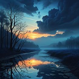 Dramatic Sunset dream symbolism visualization