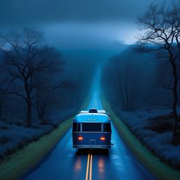 Dusk-lit Travel Trailer dream symbolism visualization