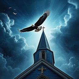 Eagle Soaring over a Church dream symbolism visualization
