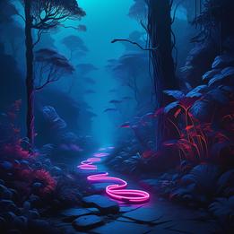 Fluorescent Neon dream symbolism visualization