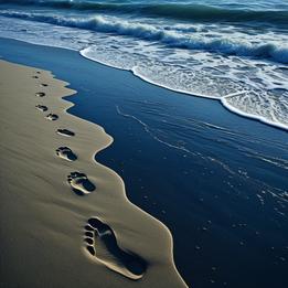 Footprints in Sand dream symbolism visualization