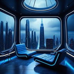 Futuristic Lounge dream symbolism visualization