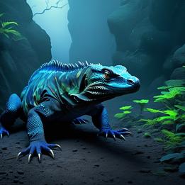Glowing Komodo Dragon dream symbolism visualization