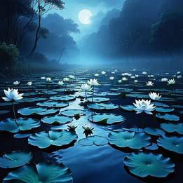 Lotus Blossoms in Water