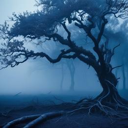 Raging Hurricane and Trees