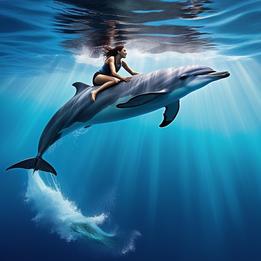 Riding a Dolphin dream symbolism visualization