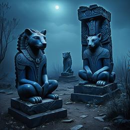 Sculpted Stone Animals dream symbolism visualization