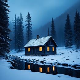 Snowy Cabin dream symbolism visualization