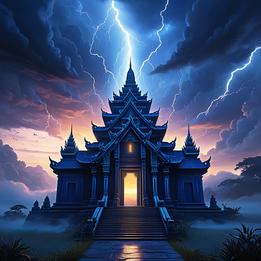 Sunrise over a Temple