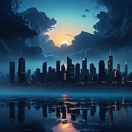Sunset Over Cityscape dream symbolism visualization