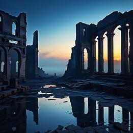 Sunset Over Ruins dream symbolism visualization