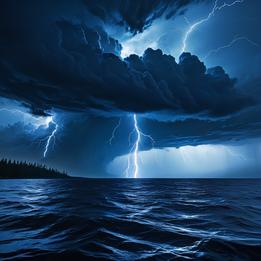 Thunderstorm Over Lake