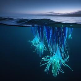 Twinkling Bioluminescent Plankton dream symbolism visualization