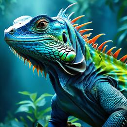 Vibrant Iguana dream symbolism visualization